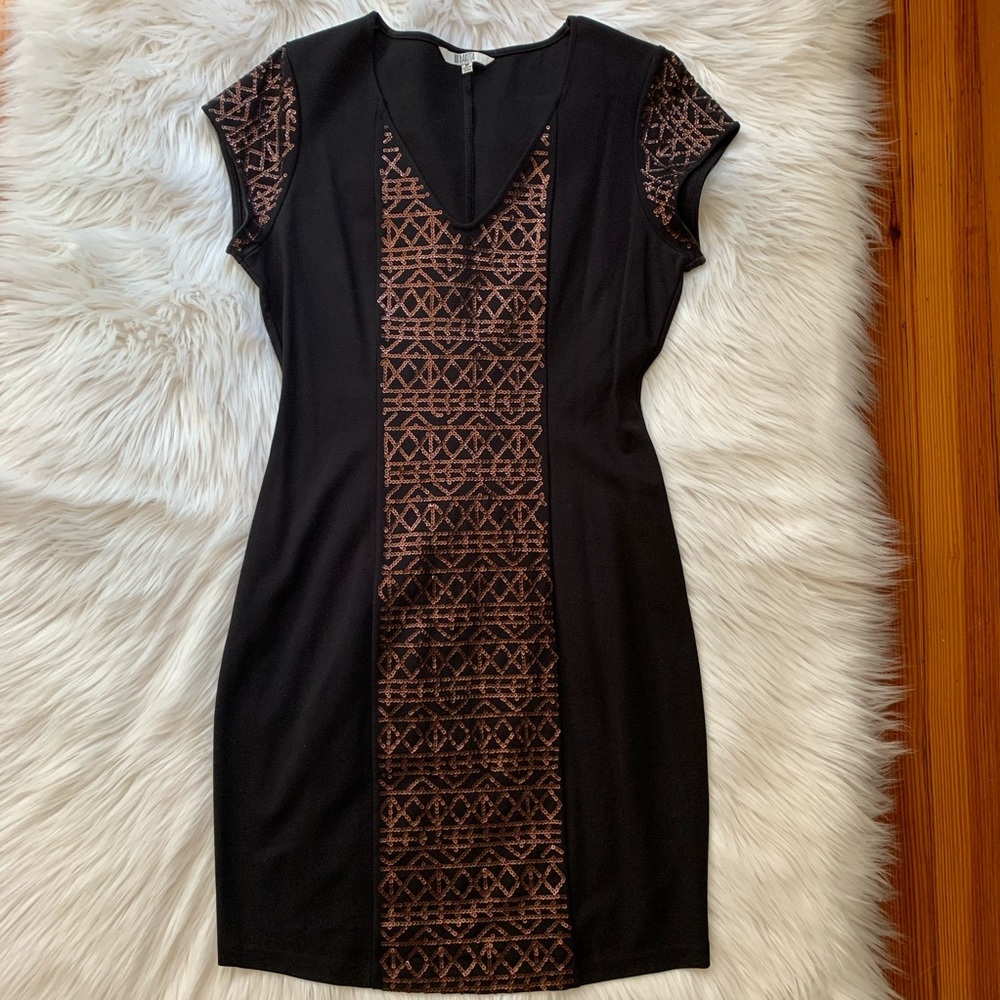 Black dress with copper sequence